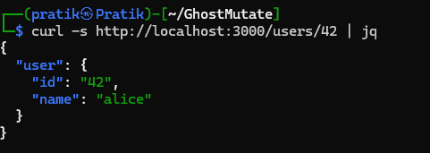 Terminal output confirming the user exists